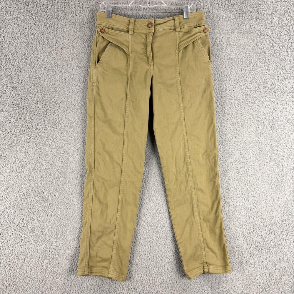 Sezane Herve Trousers Womens 38 US 6 Green Organic Cotton Tapered Utility Pants